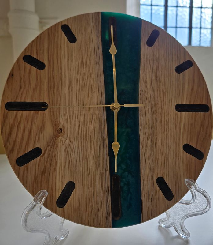 Stunning Oak & Resin Wall Clock