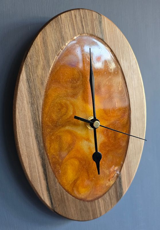 Stunning European Walnut Oval Wall Clock