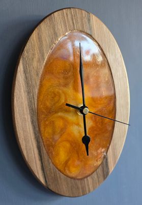 Stunning European Walnut Oval Wall Clock
