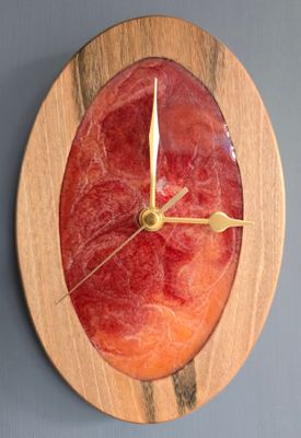 Stunning European Walnut Oval Wall Clock