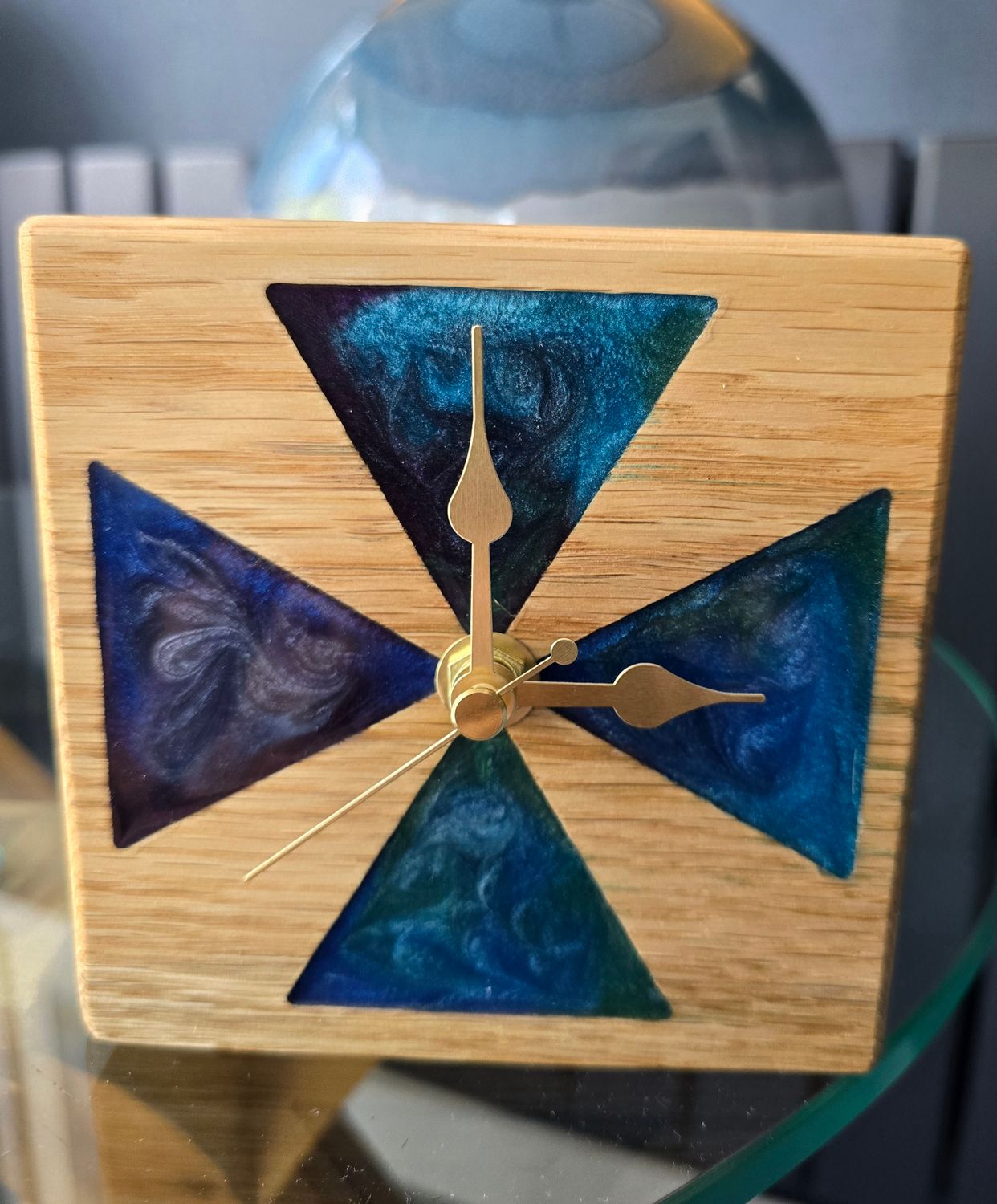 Oak & Resin Mantle Clock