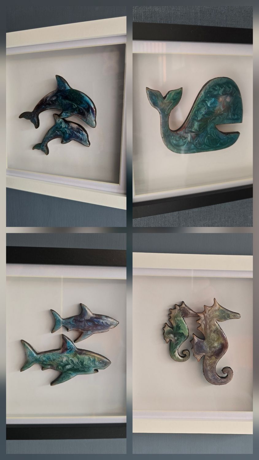 Under the Sea – Resin Wall Art Collection (Framed 200mm x 200mm)