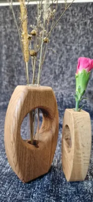 Pair of Oak Bud Vases