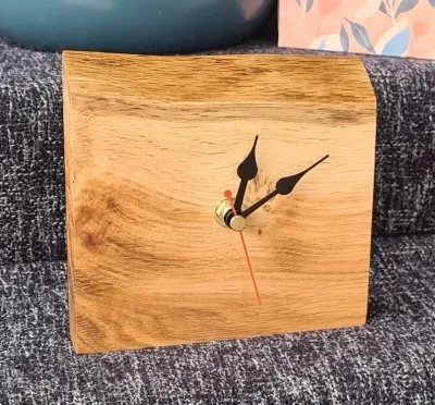 Solid Oak Waney-Edge Mantle Clock