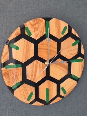 Ash & Resin Honeycomb Wall Clock