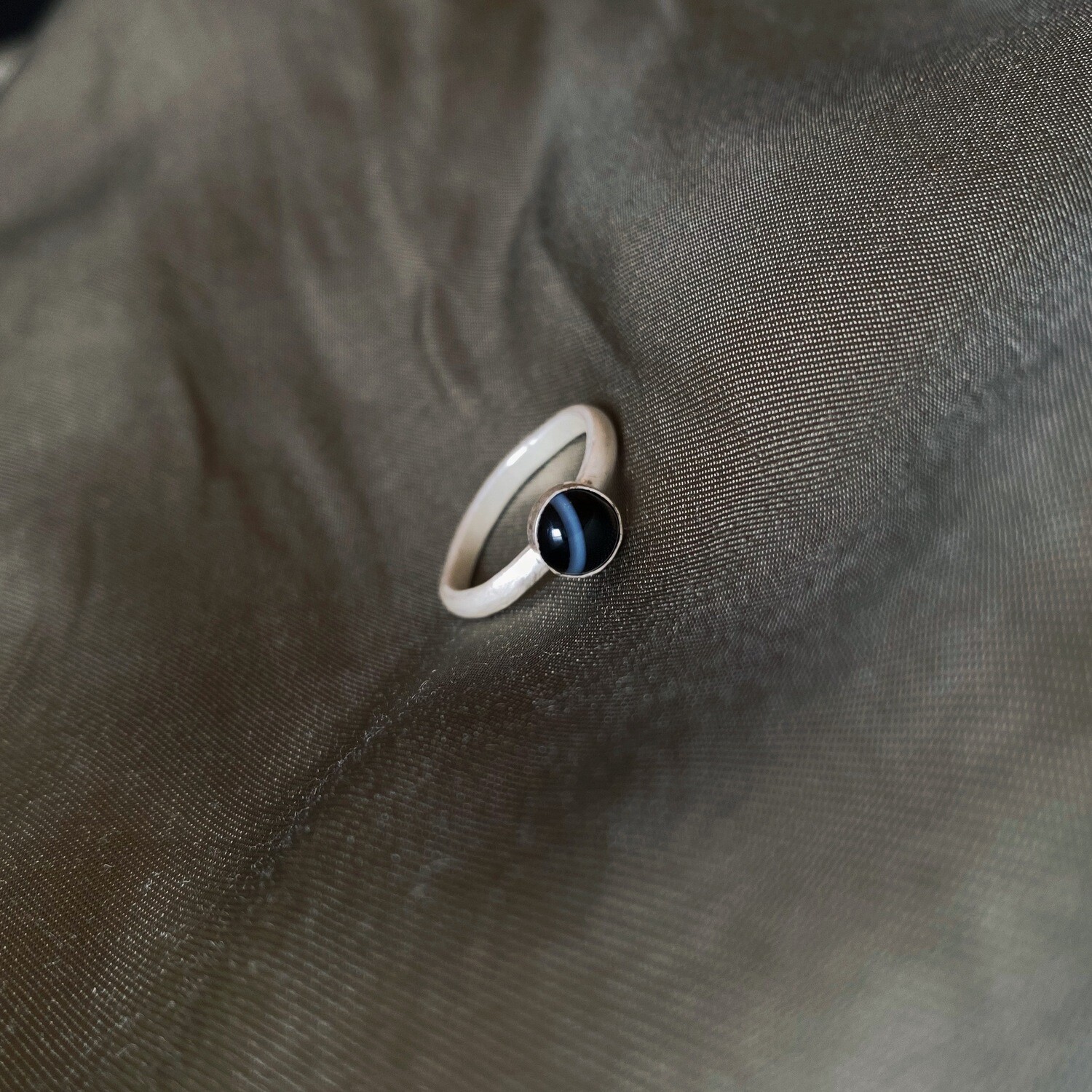 Black Banded Agate Ring