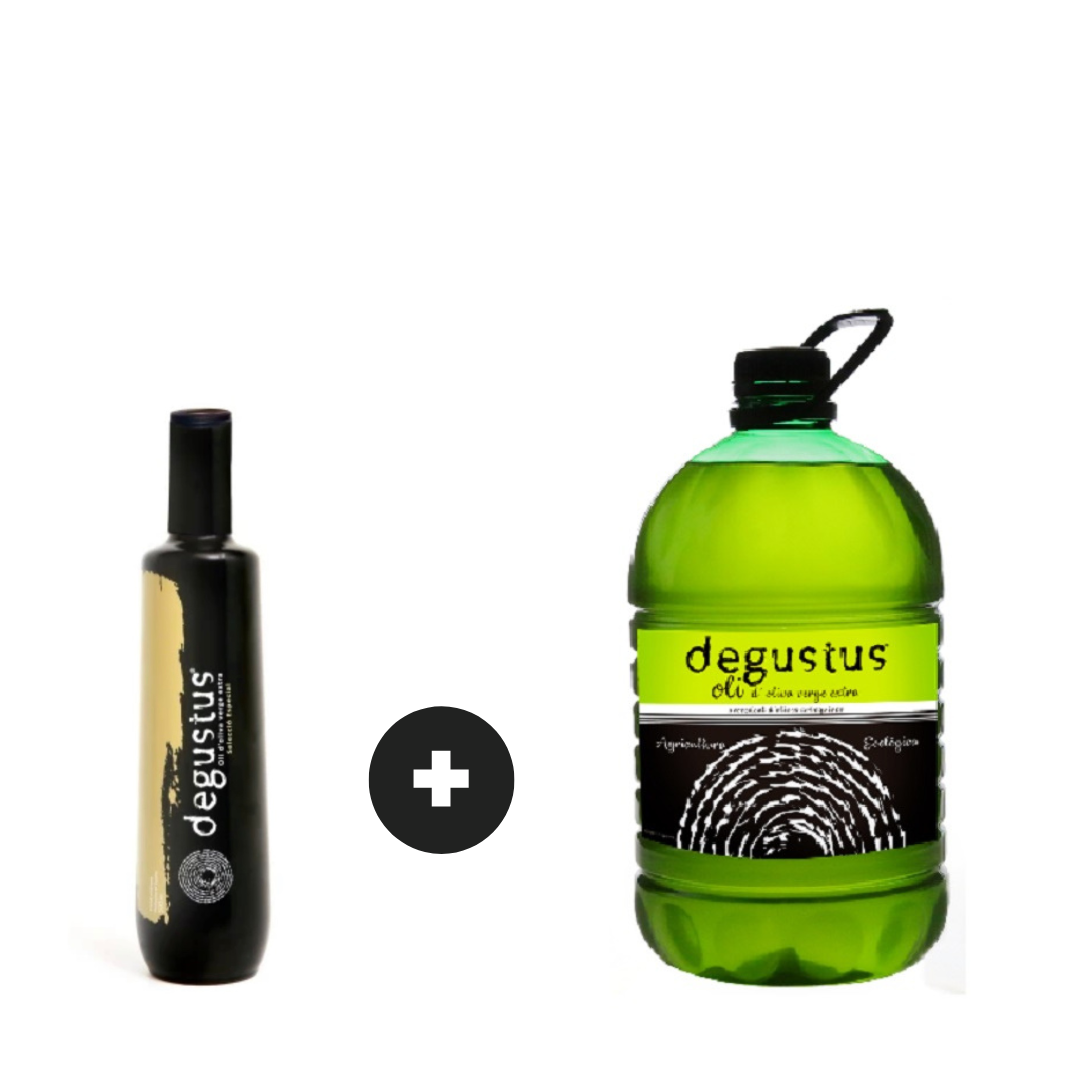 Pack Huile d&#39;Olive Vierge Extra Ecologique 5L + Degustus Premium 500ml