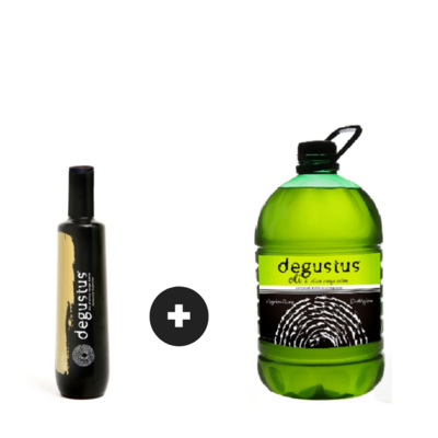 Pack Natives Ökologisch Olivenöl Extra 5L + Degustus Premium 500ml