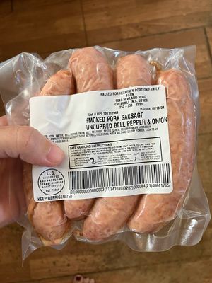 Smoked Bell Pepper And Onion Sausage Links