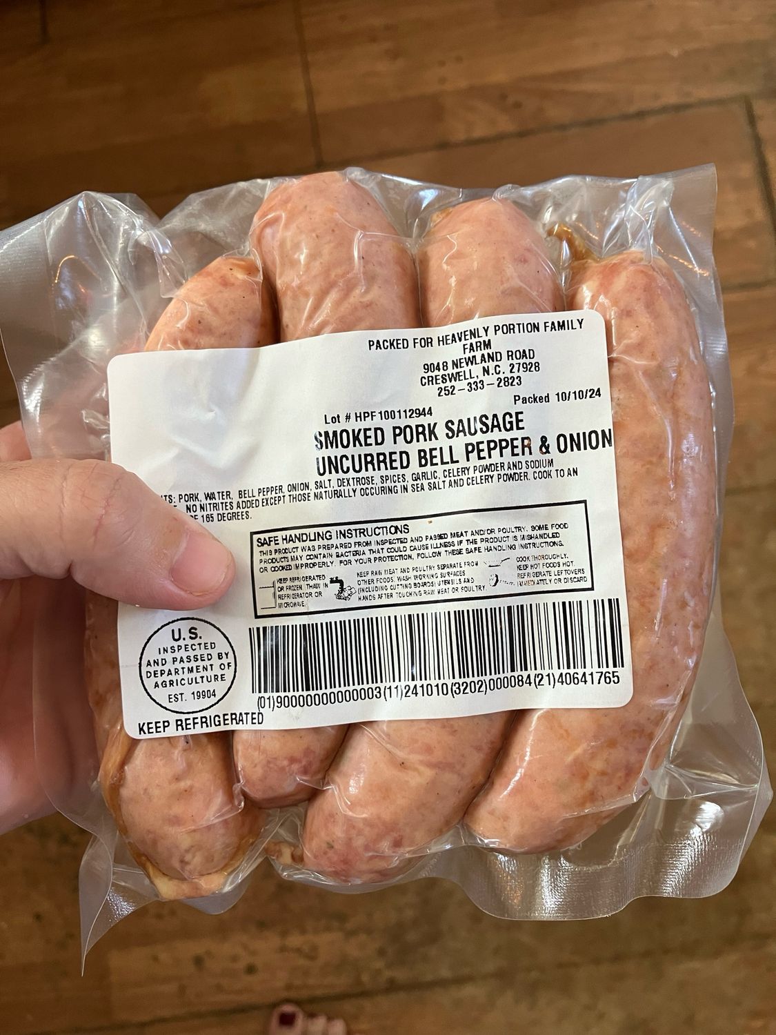 Smoked Bell Pepper And Onion Sausage Links