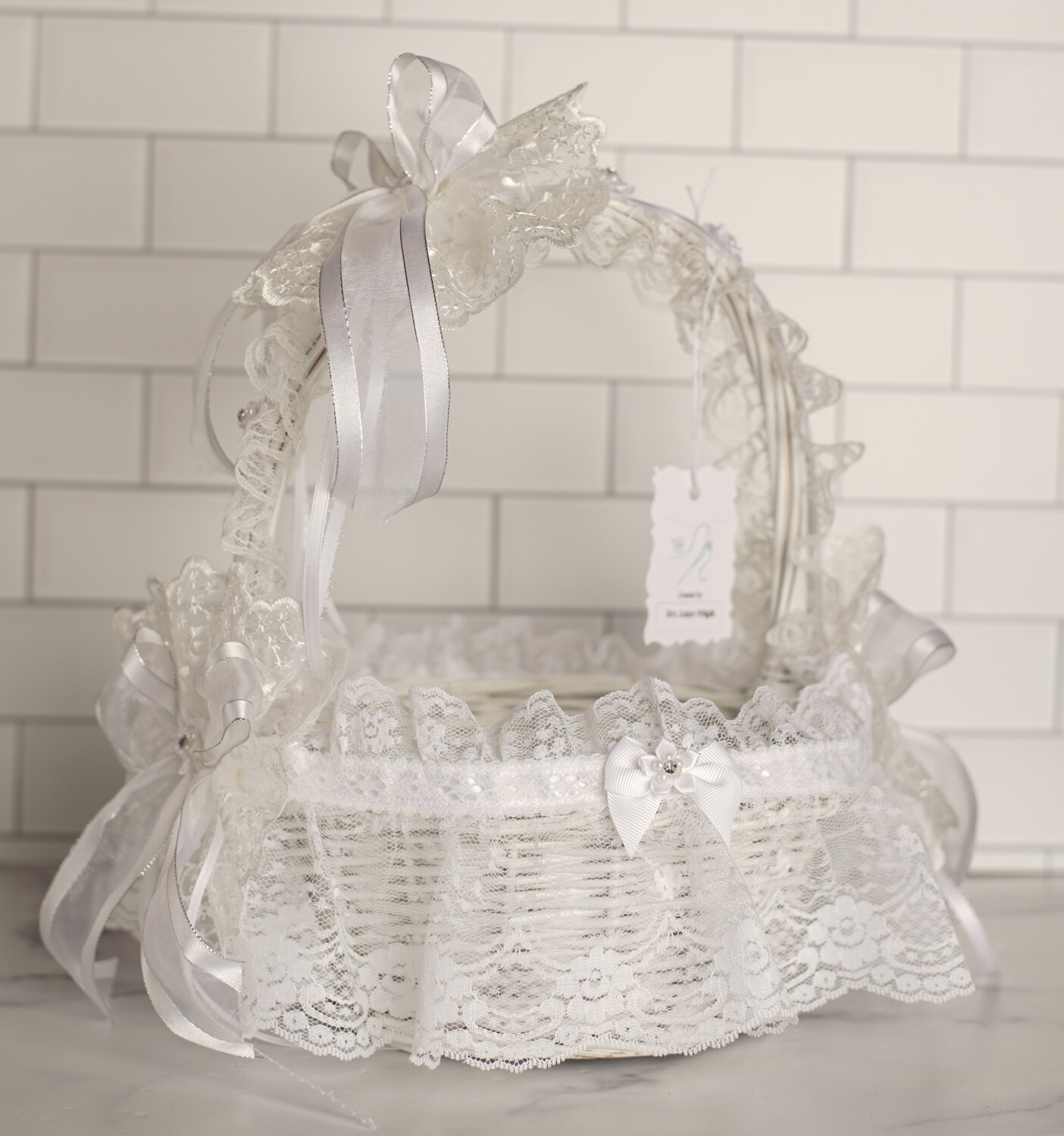 White and Silver Basket