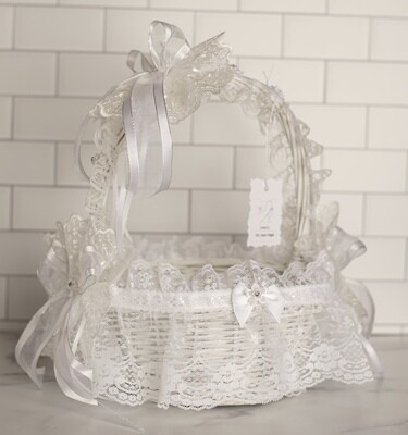 White and Silver Basket