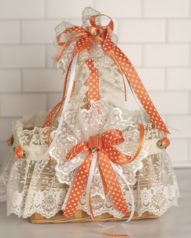 Peach-themed Flower Girl Basket