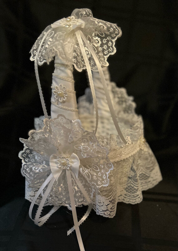 Lace &amp; Pearls Flower Basket