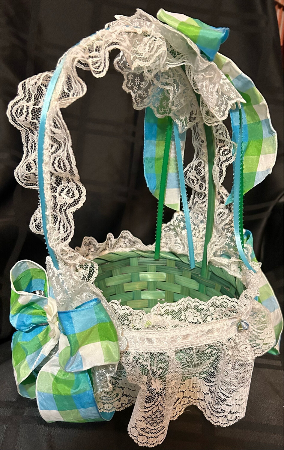 Blue-Green Flower Basket