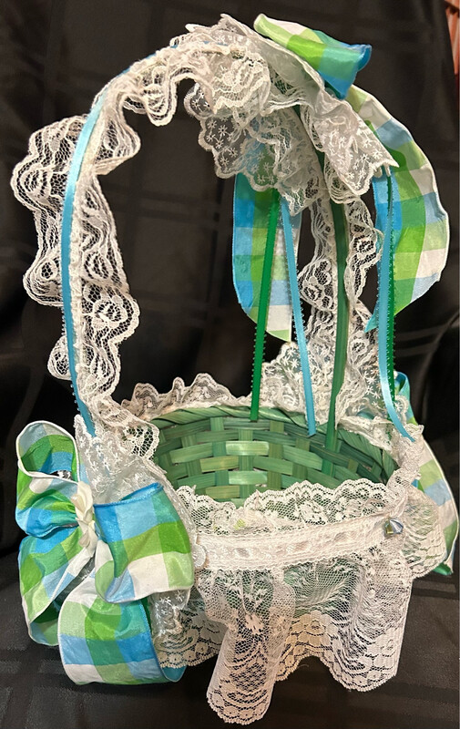 Blue-Green Flower Basket