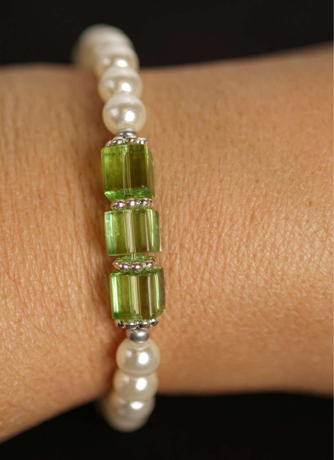 Emeralds And Pearls Bracelet