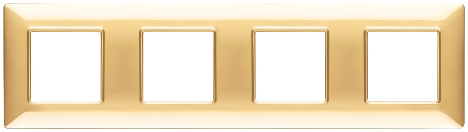 Накладка для 8 модулей (2+2+2+2) расстояние между центрами 71мм золото блестящее