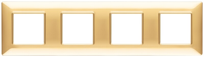 Накладка для 8 модулей (2+2+2+2) расстояние между центрами 71мм золото блестящее