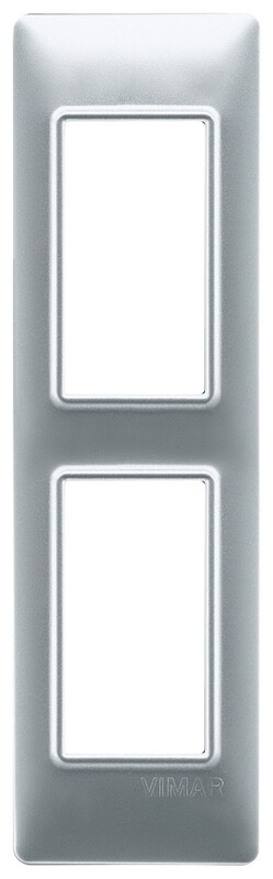 Накладка на 2 модуля для панелей, серебро матовое