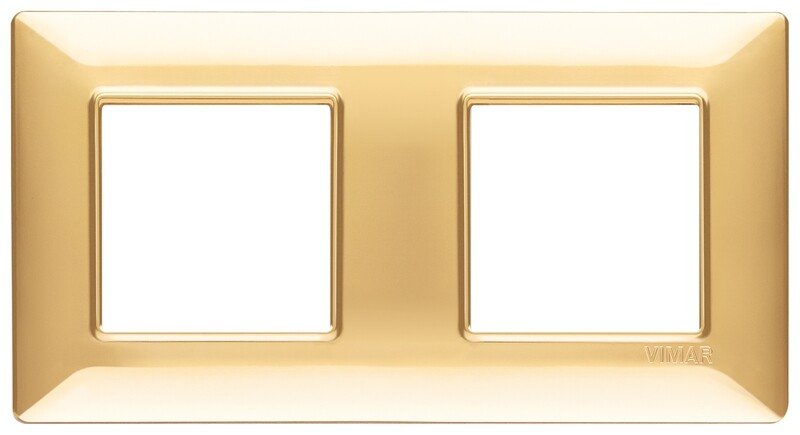 Накладка для 4 модулей (2+2) расстояние между центрами 71мм золото блестящее