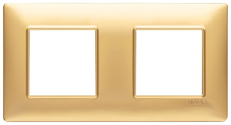 Накладка для 4 модулей (2+2) расстояние между центрами 71мм золото матовое