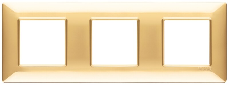 Накладка для 6 модулей (2+2+2) расстояние между центрами 71мм золото блестящее