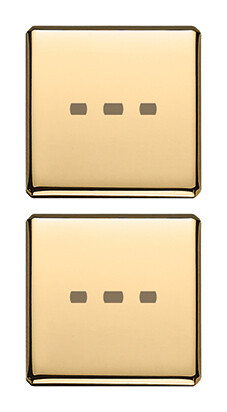 Две плоские клавиши без символов, золото