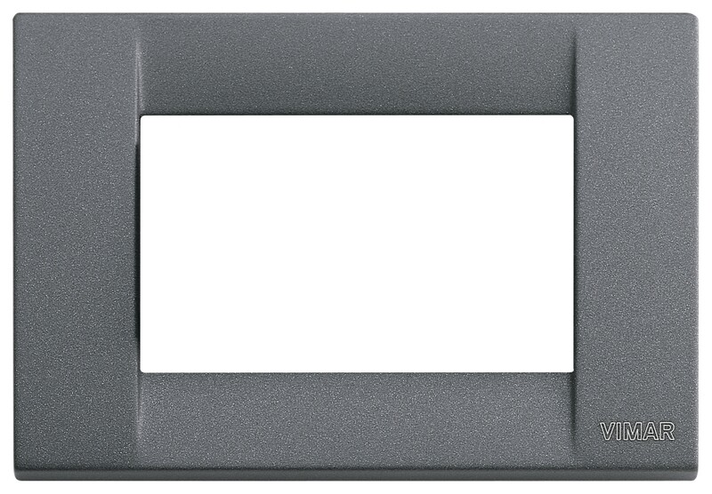 Накладка для 3 модулей металл серый шифер
