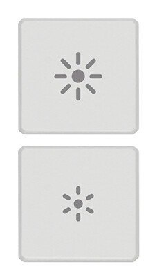 Две плоские клавиши, символы "регулирование", белые