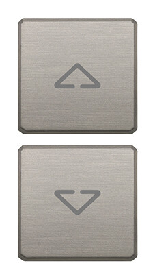 Две плоские клавиши, символы "стрелки", никель матовый