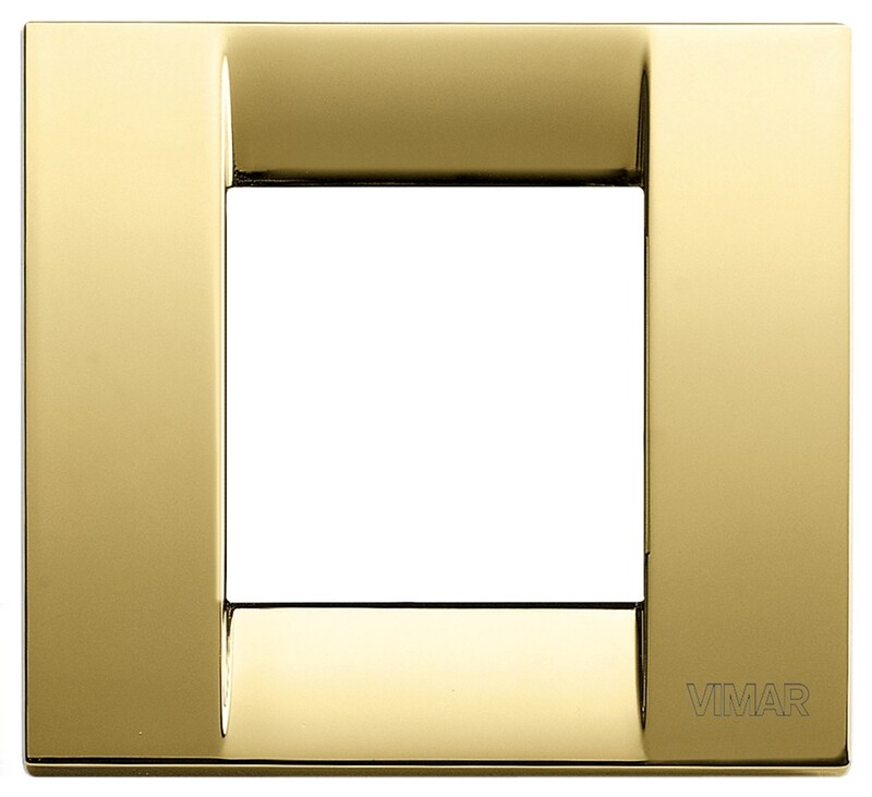 Накладка для 1-2 модулей металл блестящее золото