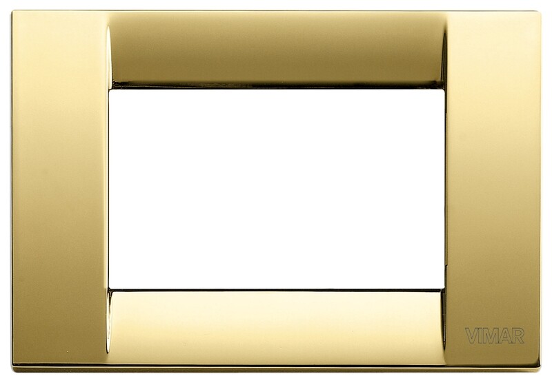 Накладка для 3 модулей металл блестящее золото