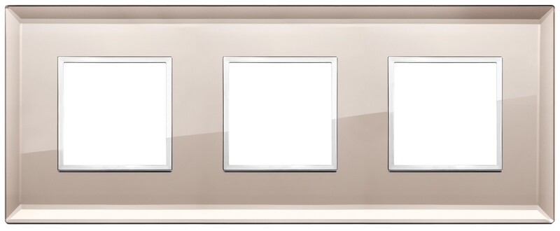 Накладка Evo на 6 модулей (2+2+2) расстояние между центрами 71мм, бронзовое зеркало