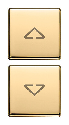 Две плоские клавиши, символы "стрелки", золото