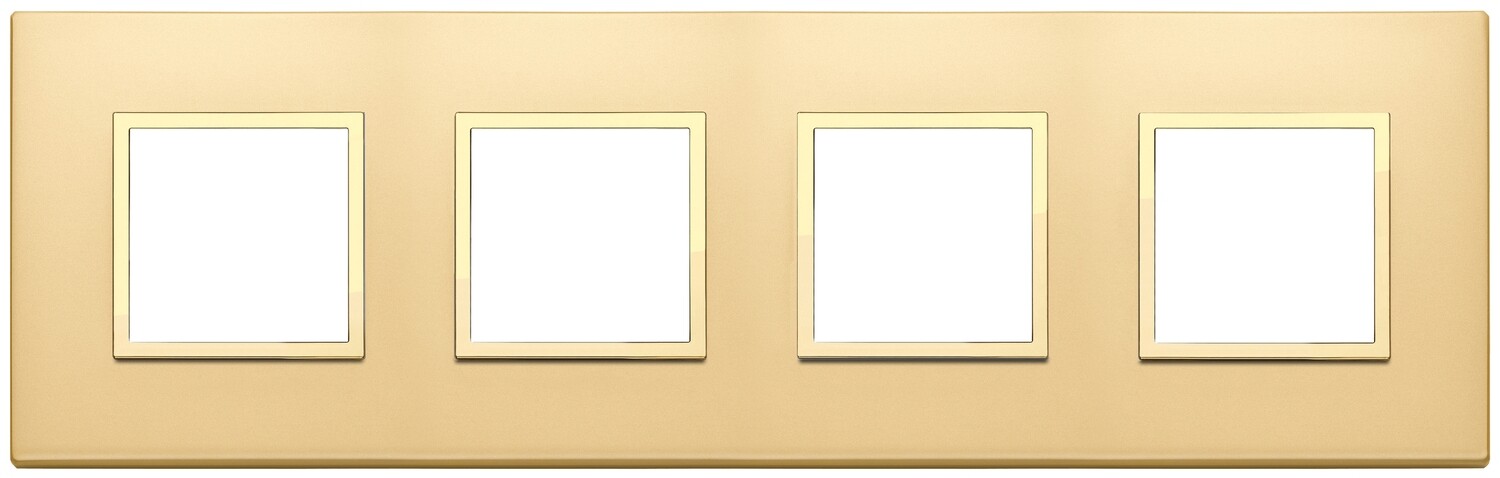 Накладка EVO для 8 модулей (2+2+2+2) расстояние между центрами 71мм, золото сатированное