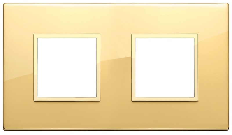 Накладка EVO для 4 модулей (2+2) расстояние между центрами 71мм, золото полированное