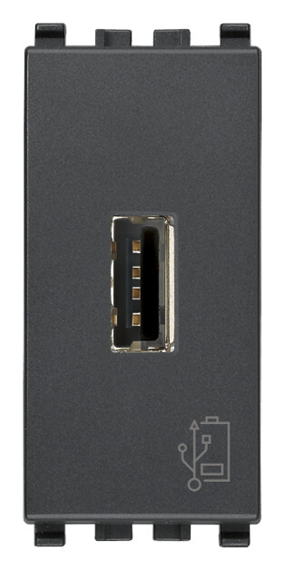 Зарядное устройство с разъемом USB 5V 1,5A, 1модуль, серое
