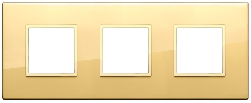 Накладка EVO для 6 модулей (2+2+2) расстояние между центрами 71мм, золото полированное