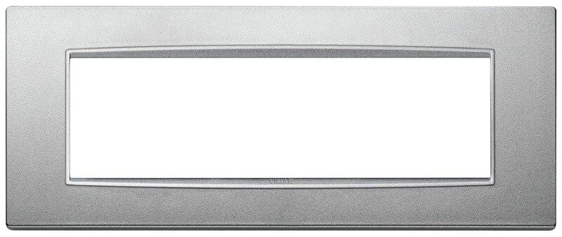 Накладка классика на 7 модулей серебро матовое с серебряным обрамлением