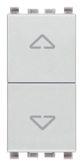 Две кнопки взаимоблокируемые no+no 10a, серебро матовое