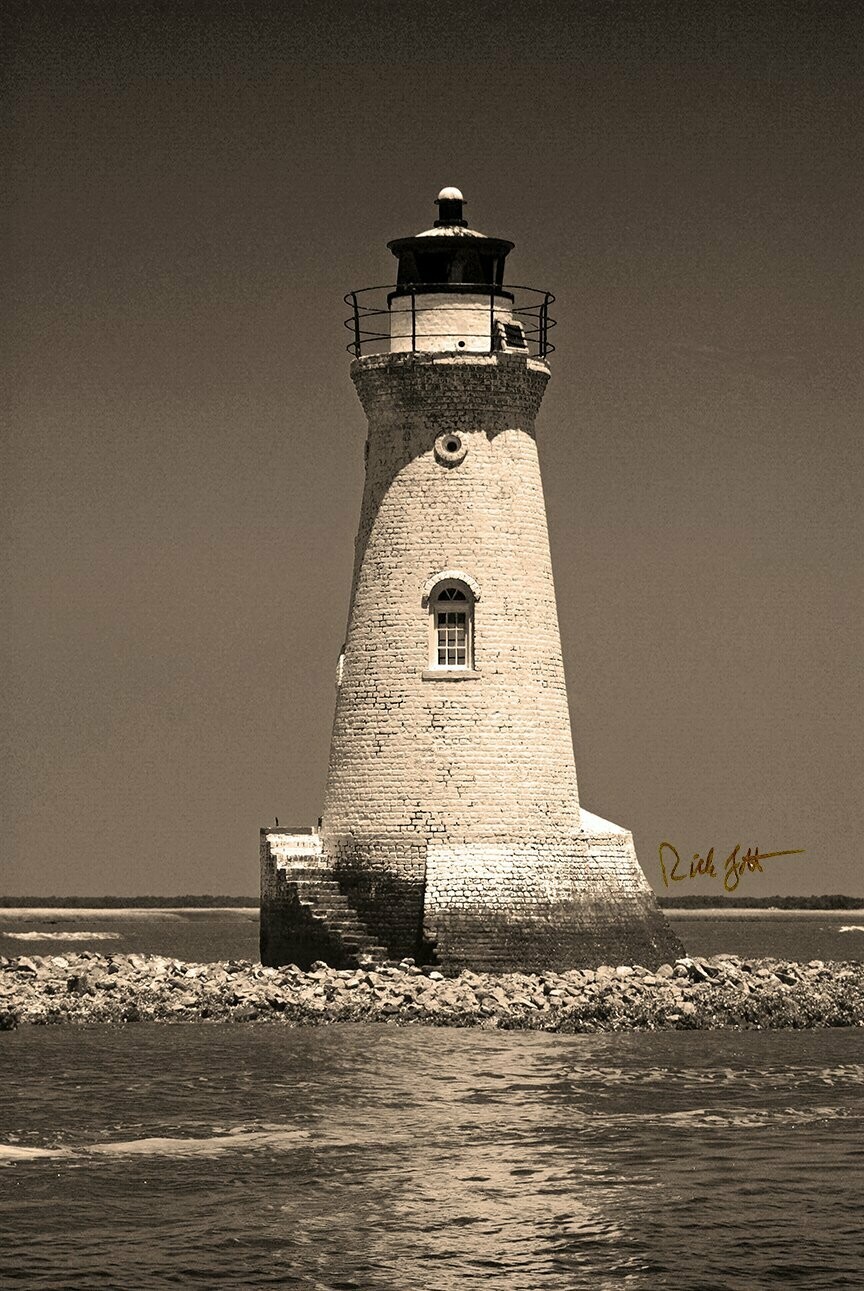"Cockspur Lighthouse | Sepia Tone"