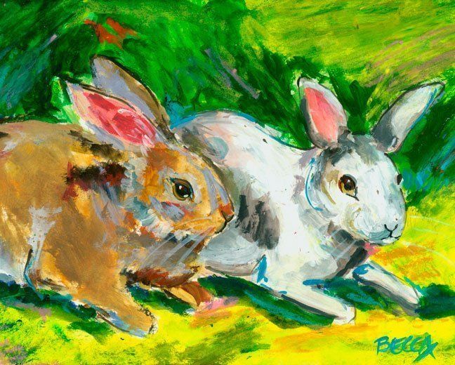 "Two Spring Bunnies" by Becca