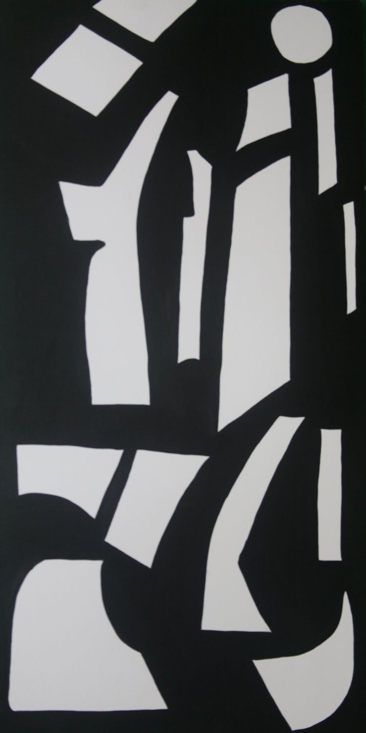 "Black and White Abstract Duo #001" by Sterling Corri