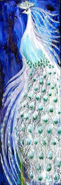 12x36 "Wedding Peacock 2" by Madison Latimer