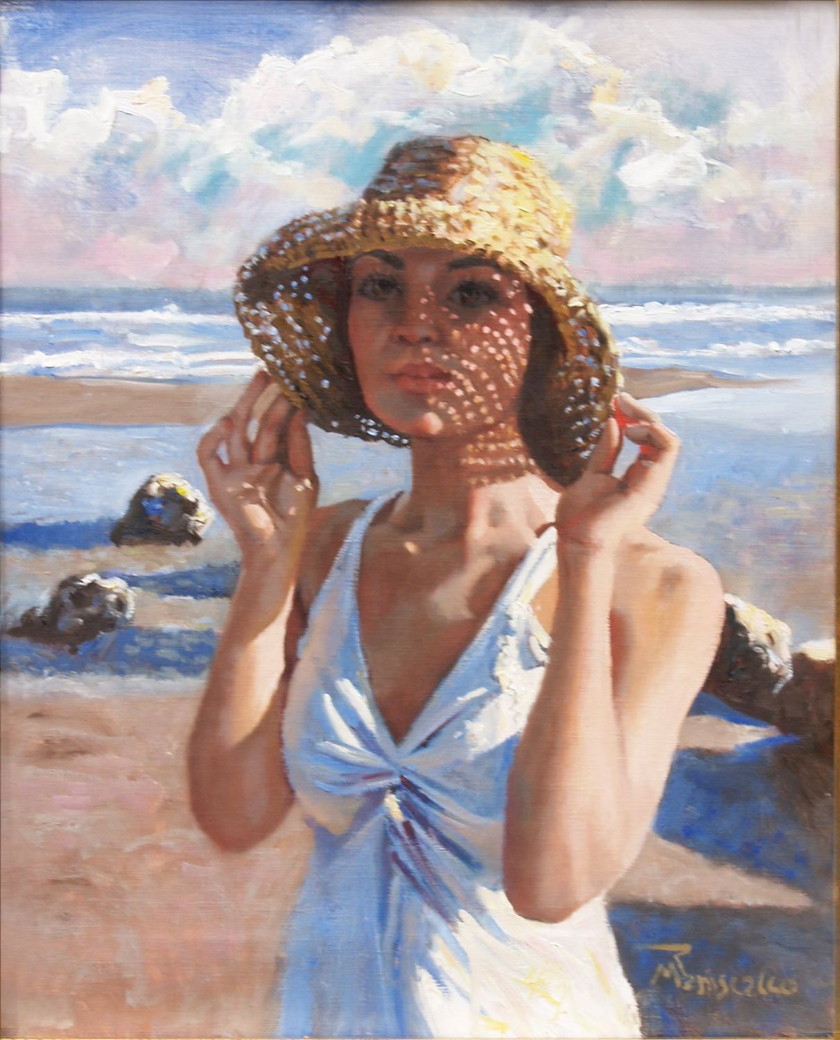 "Alexa with Hat"    8x10  Canvas Giclee    by Robert Maniscalco