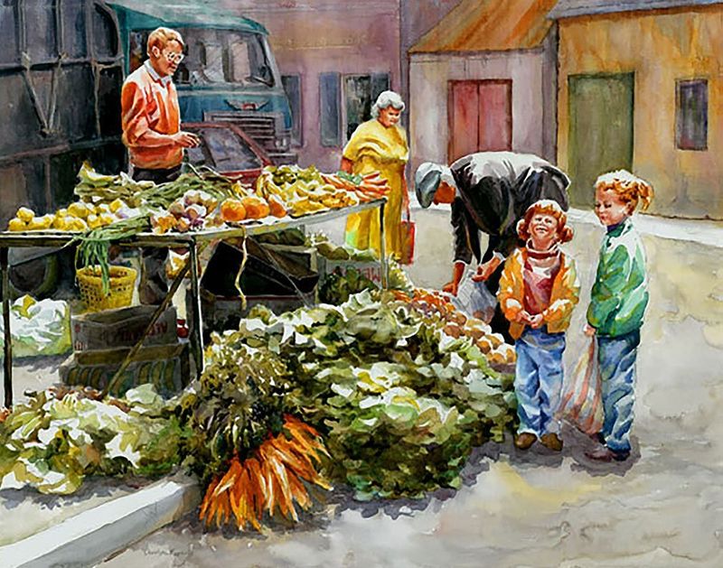 "Irish Market with Children" by Carolyn Epperly