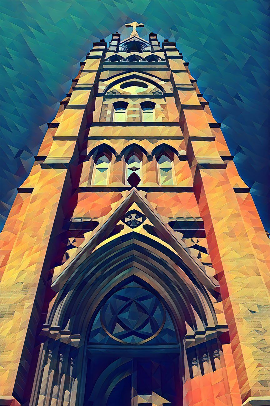 "Church and Cross" by David Johnson