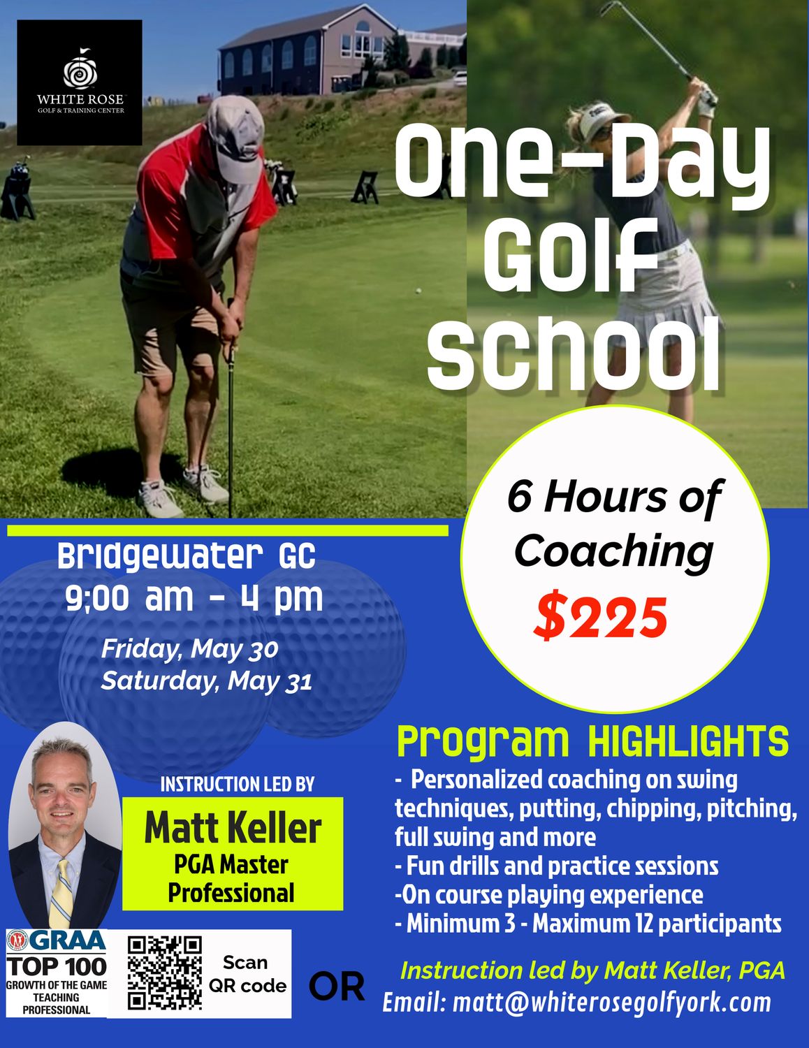 One Day Golf School 5/30, 5/31