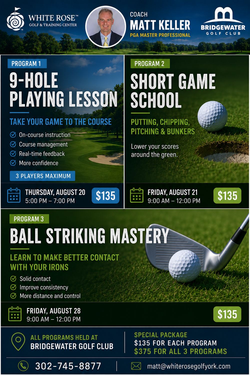 Golf Class - Bundle 3 (3-Hour Classes) $375